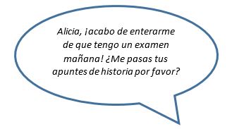 Enviar mensajes privados con ExamTime en español